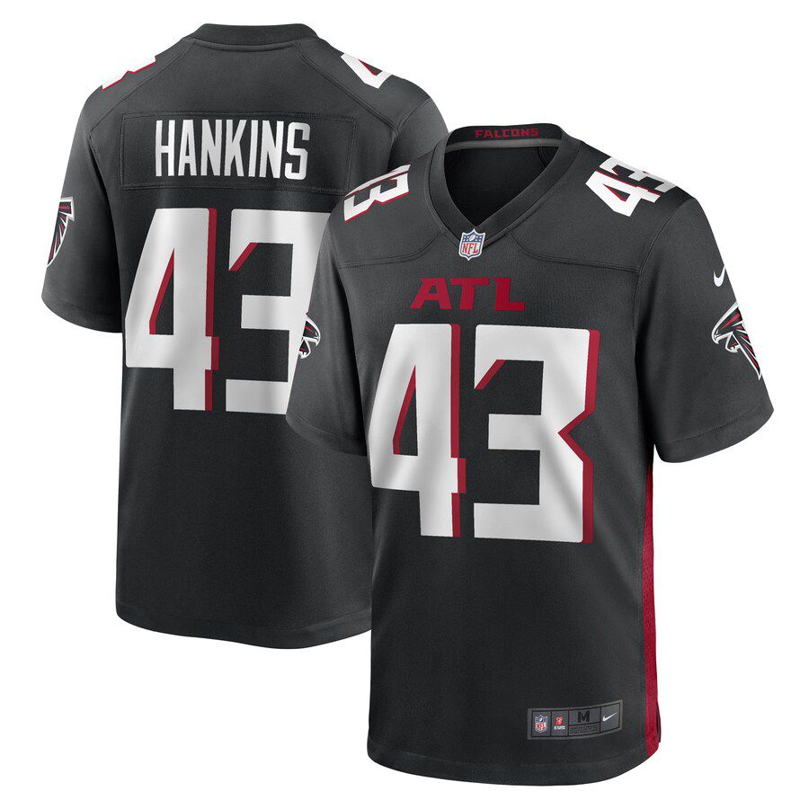 Men Atlanta Falcons 43 Matt Hankins Nike Black Game Player NFL Jersey